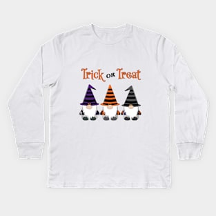 Trick or Treat Halloween Gnomes Kids Long Sleeve T-Shirt